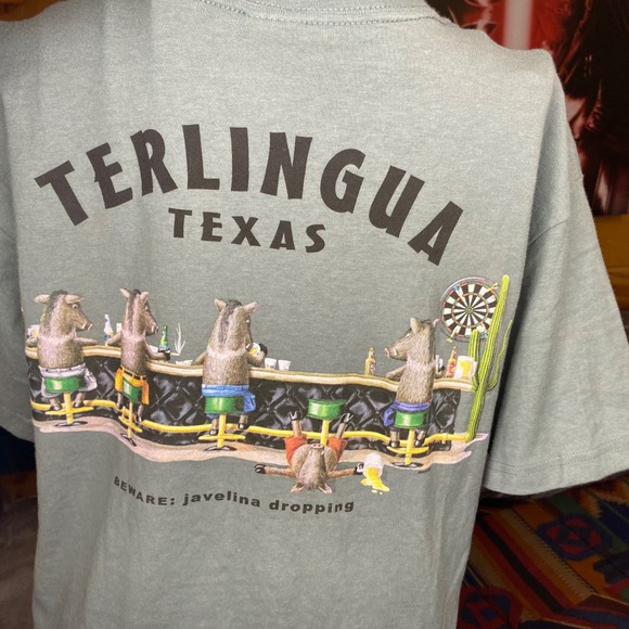 The Duck Co Terlingua Texas Graphic T Shirt Mens Medium Javelina Bar Scene - Picture 3 of 5